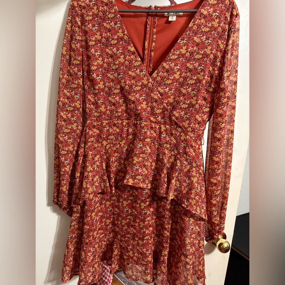 Floral Orange & Yellow Dress